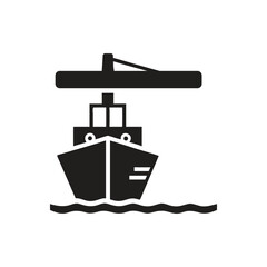 Cargo ship icon on white background