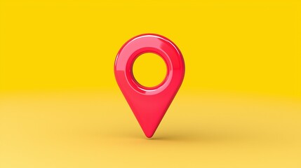 Simple map pin icon on yellow background, representing location tracking and navigation in logistics.