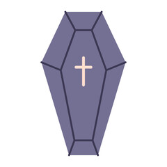 Obraz premium Halloween coffin.Vector illustration.Isolated on white background.