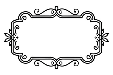 A black and white picture of a frame with a design on it.