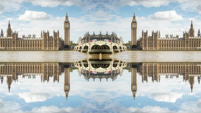big ben houses of parliament in london abstract