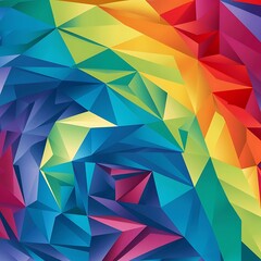 Fototapeta premium Colorful rainbow polygon background or vector frame. Rainbow colors
