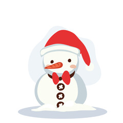 Cute Snowman in Winter Outfit. Perfect for Holiday and Festive Winter Scenes