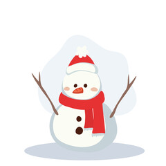 Cute Snowman in Winter Outfit. Perfect for Holiday and Festive Winter Scenes