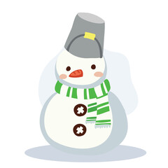 Cute Snowman in Winter Outfit. Perfect for Holiday and Festive Winter Scenes