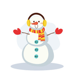 Cute Snowman in Winter Outfit. Perfect for Holiday and Festive Winter Scenes