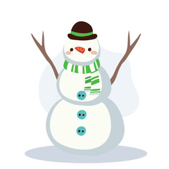 Cute Snowman in Winter Outfit. Perfect for Holiday and Festive Winter Scenes
