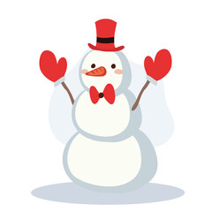 Cute Snowman in Winter Outfit. Perfect for Holiday and Festive Winter Scenes