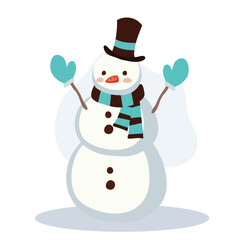 Cute Snowman in Winter Outfit. Perfect for Holiday and Festive Winter Scenes