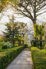 Luxury villa resort on the hillside overlooking Ravello on the Amalfi Coast in Italy