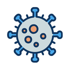 Obraz premium Virus illustration with blue and orange accents