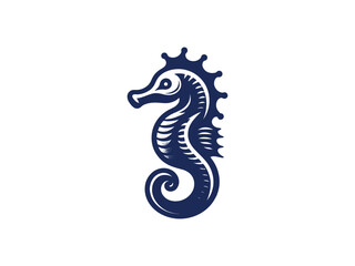 Seahorse. vintage engraving vector sea illustration, emblem, logo