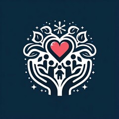 Love Care Family logo icon design. premium illustration. AI