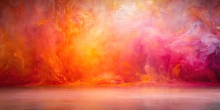 painted photographic backdrop lightened with orange and pink gel Depth of Field