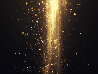 Sparkling drops in a starry night sky, creating an abstract scene of light and gold that evokes the magic of winter and celebration