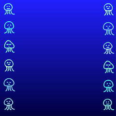 フレーム_海中のくらげ