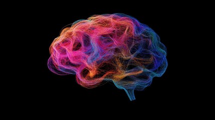 Colorful Abstract Brain Design for Creative Concepts