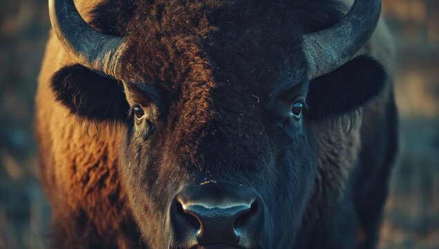 Close-up Portrait of a Bison