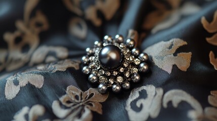 Elegant Brooch with Pearl and Crystal Details