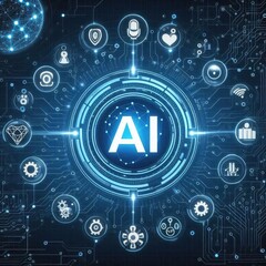 Ai Technology concept, Ai tech System. logo icon design. premium illustration