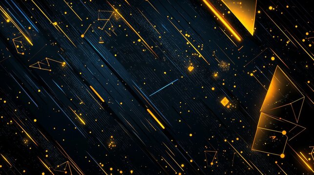 Abstract Motion Vector Background with Triangular Shapes and Interconnected Nodes