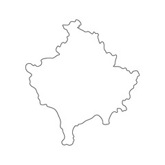 Obraz premium Kosova map outline isolated on transparent background.