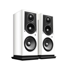 Obraz premium White speakers isolated on a transparent background