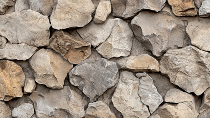 Rough stone wall texture with deep crevices and natural colors