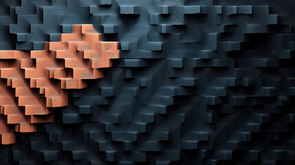 Fototapeta premium Intricate 3D abstract pattern with sharp edges and contrasting colors
