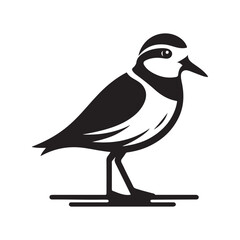 Elegant Plovers Silhouette Vector Graphics for Professional Use