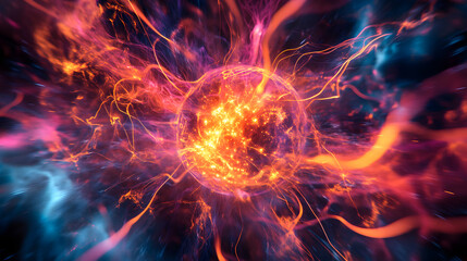 Obraz premium Magnetic field arrangement, iron filing patterns, force visualization