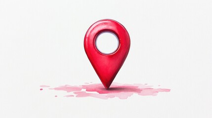 Fototapeta premium Red location pin on a white isolated background