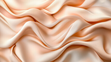 Obraz premium Soft rose gold fabric texture with elegant draping and smooth waves