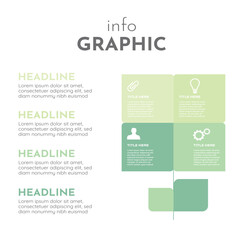 3 elements infographic template flat elegant geometric tree