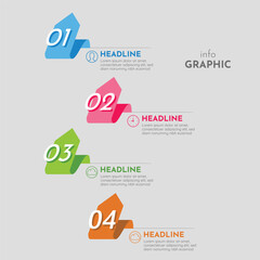 4 elements infographic design elements 3d arrow shapes