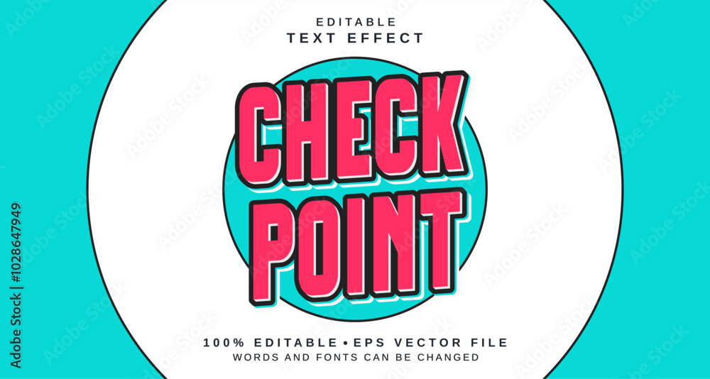 Poster editable text style effect - check point text style theme.