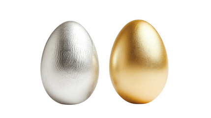 Golden and silver eggs on Easter Day Isolated transparent background image