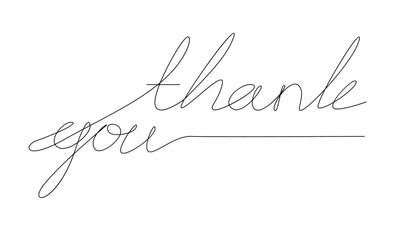 Thank you letter Continuous line illustration design template