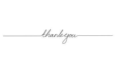 Thank you letter Continuous line illustration design template