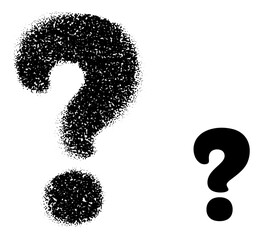 Bold black question mark icons in textured and solid styles. Great for representing inquiry, curiosity, or uncertainty in visual projects.