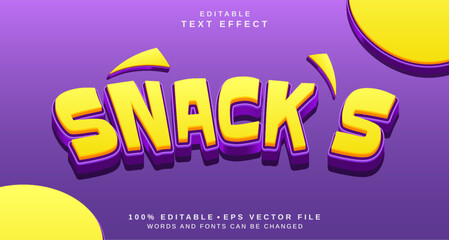 Editable text style effect - Snacks text style theme.