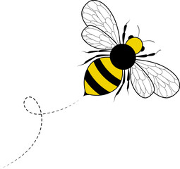 Honey bee icon. Insect character. Flying bee vector icon illustration isolated on white background.