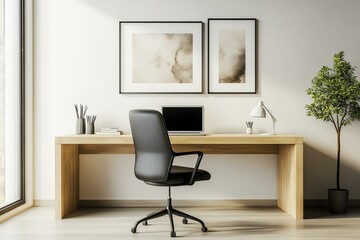 Sleek Home Office Setup Featuring Minimalist Aesthetic