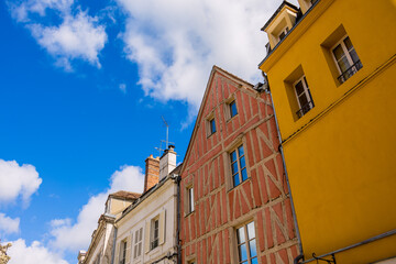 Maisons à colombages dans les rues d'Auxerre