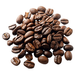Naklejka premium Coffee beans isolated on a transparent background