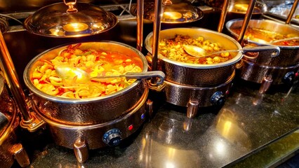 Des plats asiatiques mijotés dans un restaurant à volonté