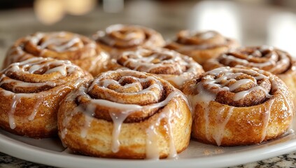 Freshly Baked Cinnamon Rolls with Drizzled Icing