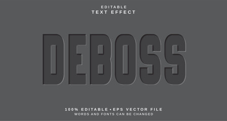 Editable text style effect - Deboss text style theme.