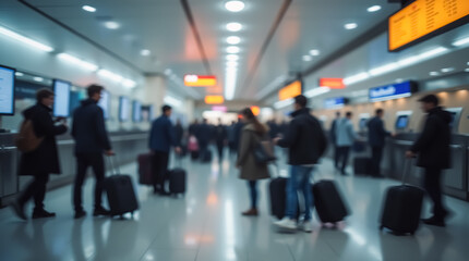 Fototapeta premium Passenger traffic and informational signs at the airport