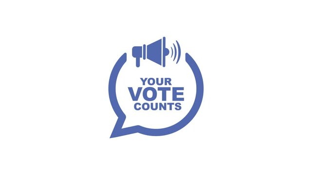 your vote counts sign on white background	